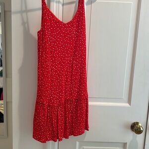 cute patterned red mini dress